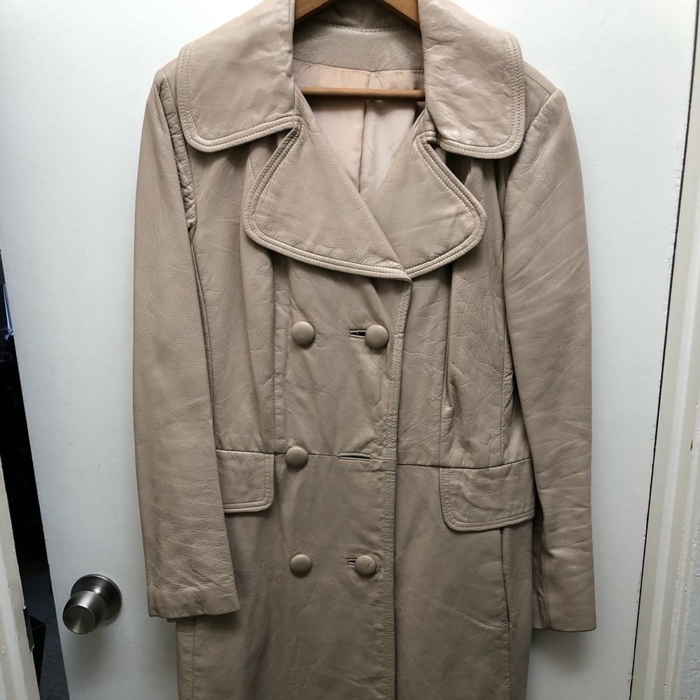 Vintage Leather Trench Coat | Small/Medium